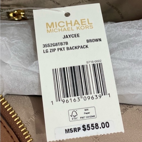 Michael Kors Large Jaycee Backpack Brown - Picture 11 of 11